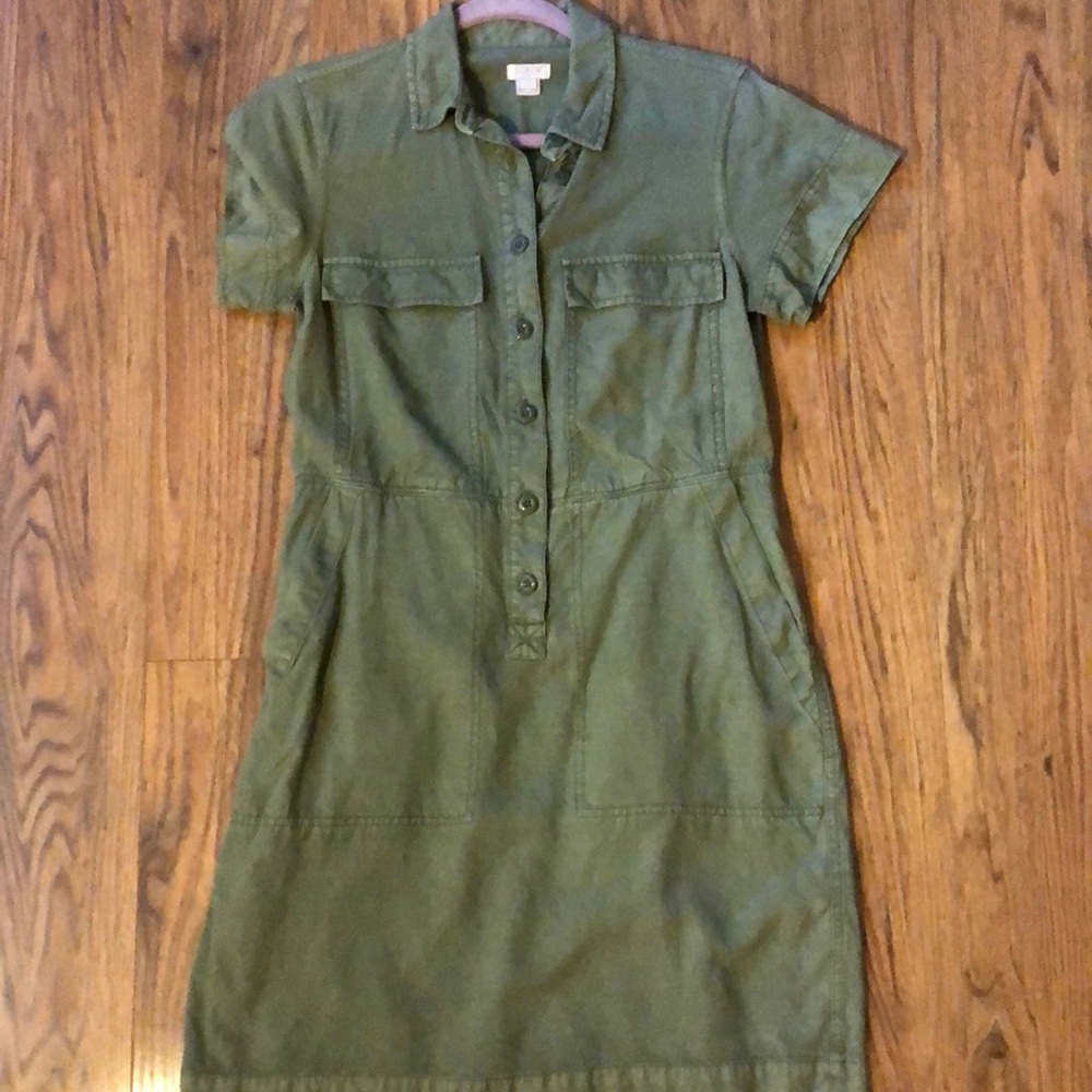 Green Jcrew Utility Dress